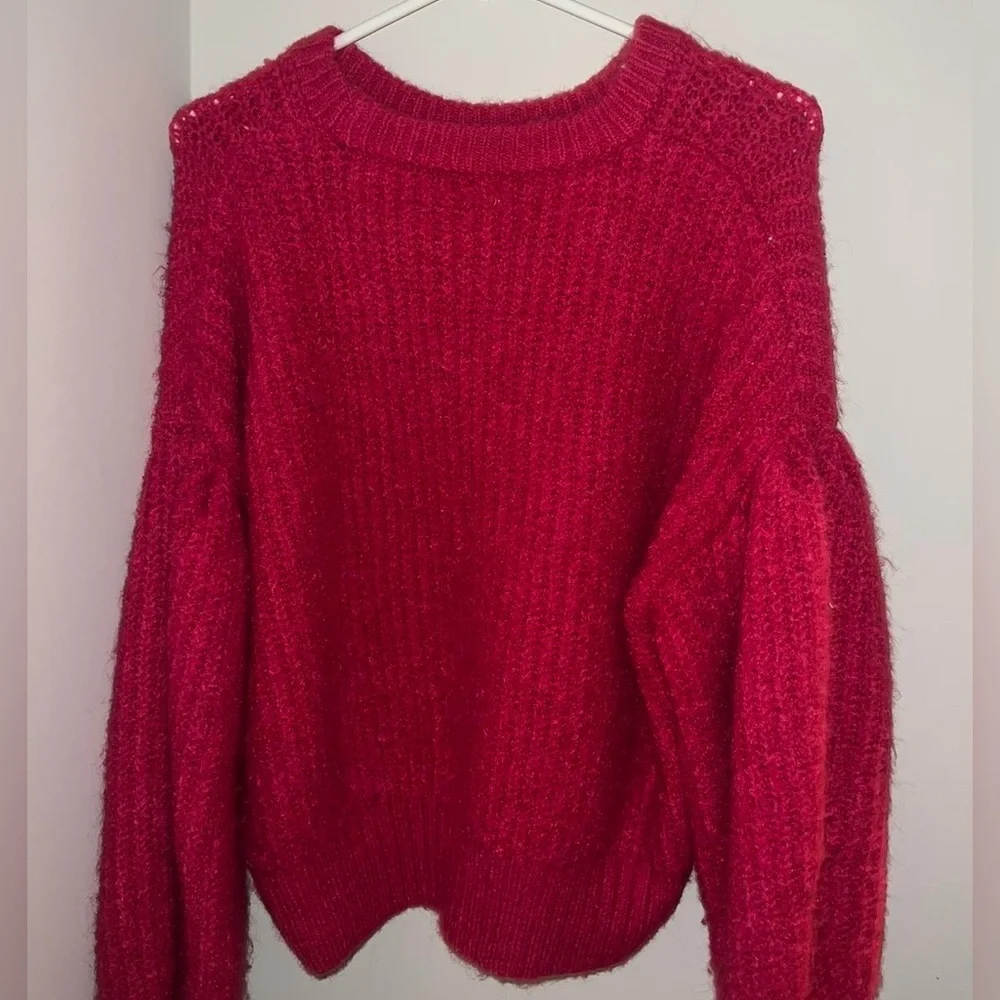 A New Day Raspberry Sweater with Balloon Sleeves! - Picture 1 of 6